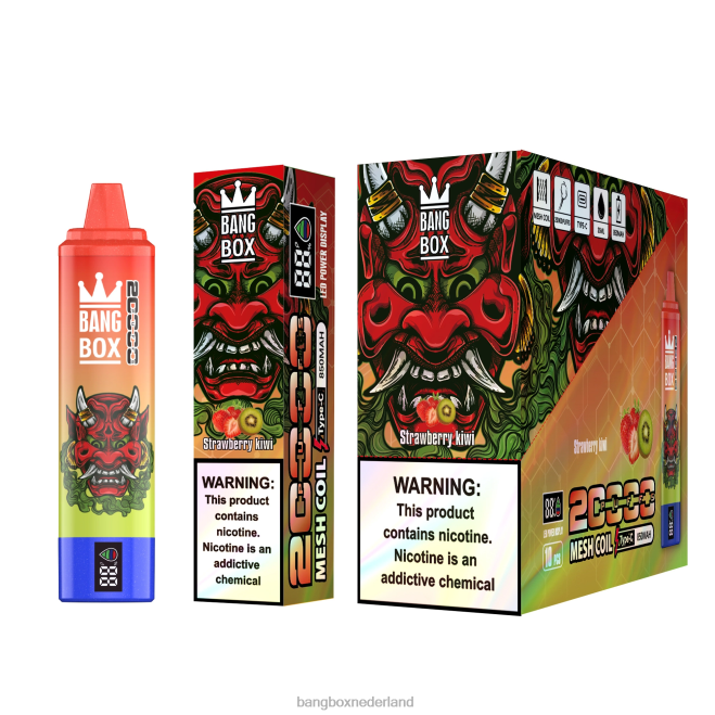 Bang Box 20.000 trekjes slim scherm aardbei-kiwi - Bang Box Vape Review