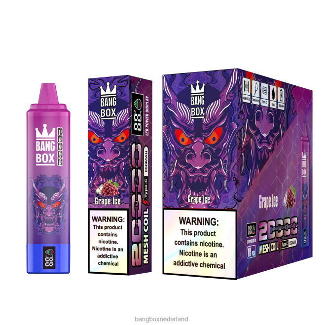 Bang Box 20.000 trekjes slim scherm druiven ijs - Bang Box Vape