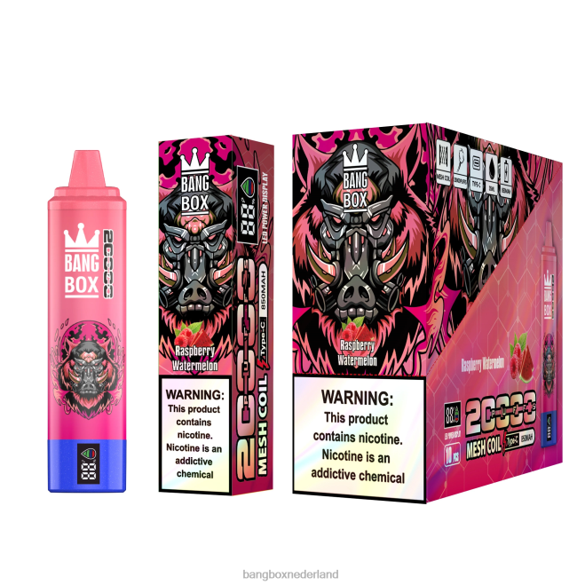 Bang Box 20.000 trekjes slim scherm frambozen watermeloen - Bang Box Vape