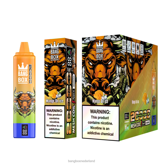 Bang Box 20.000 trekjes slim scherm mango op ijs - Bang Box Vapes