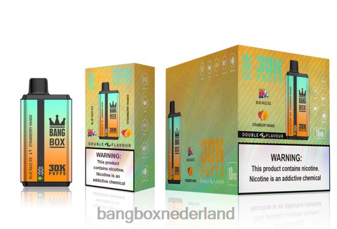 Bang Box 30.000 soesjes dubbele smaken blauw razz-ijs en aardbei-mango - Bang Box Vape