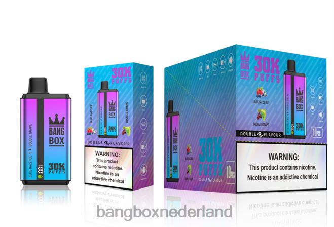 Bang Box 30.000 soesjes dubbele smaken blauw razz-ijs en dubbele druif - Bang Box Nederland