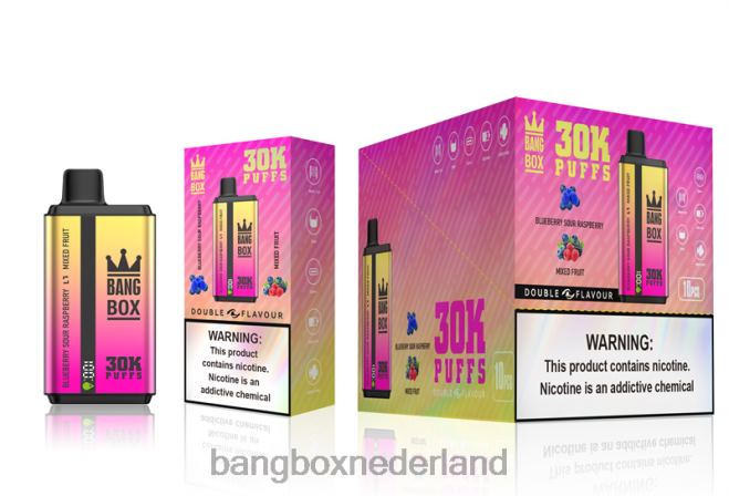 Bang Box 30.000 soesjes dubbele smaken bosbes zure framboos & gemengd fruit - Bang Box Vapes
