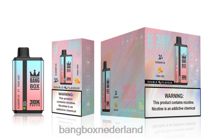 Bang Box 30.000 soesjes dubbele smaken bosbessenijs en perziksap - Bang Box Vape Review