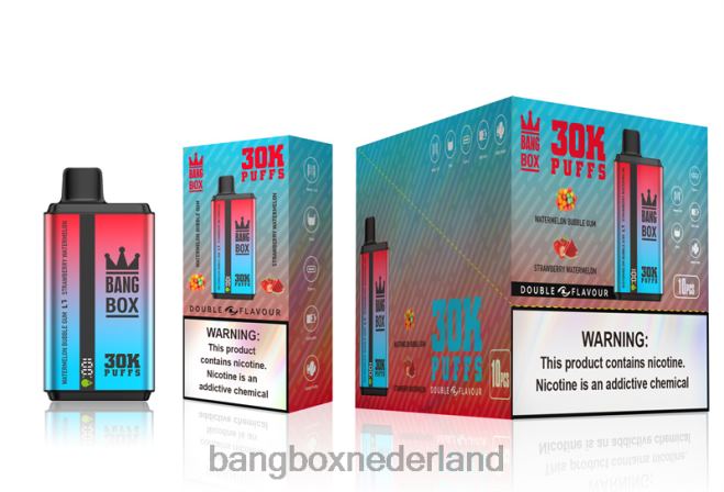 Bang Box 30.000 soesjes dubbele smaken watermeloen kauwgom en aardbeiwatermeloen - Bang Box Nederland