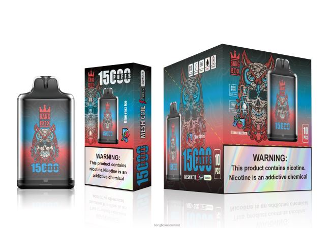 Bang Box s1-15000 trekjes blauw razz-ijs - Bang Box Nederland