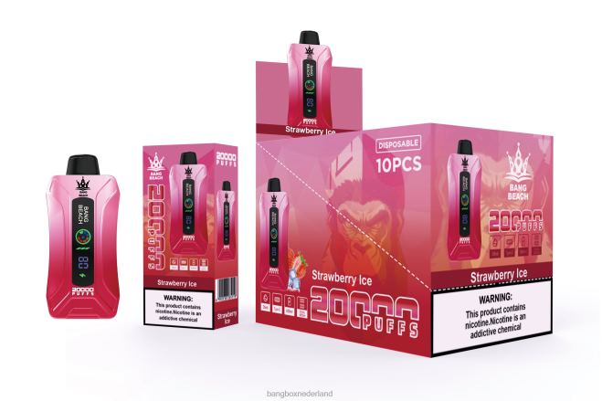 Bang Beach 20.000 trekjes slimme schermvape aardbeien ijs - Bang Box Vapes