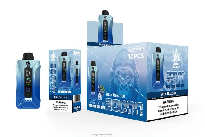 Bang Beach 20.000 trekjes slimme schermvape blauw razz-ijs - Bang Box Vape Review