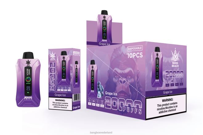 Bang Beach 20.000 trekjes slimme schermvape druiven ijs - Bang Box Vapes