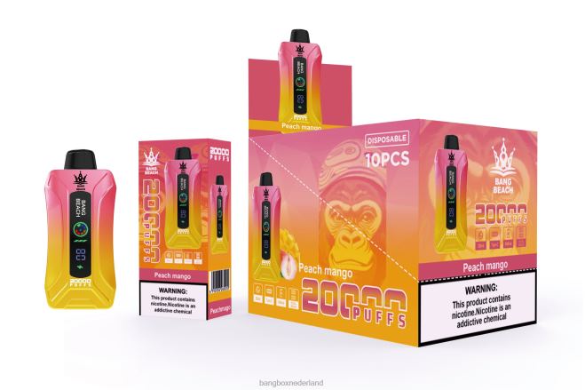 Bang Beach 20.000 trekjes slimme schermvape perzik-mango - Bang Box Vapes
