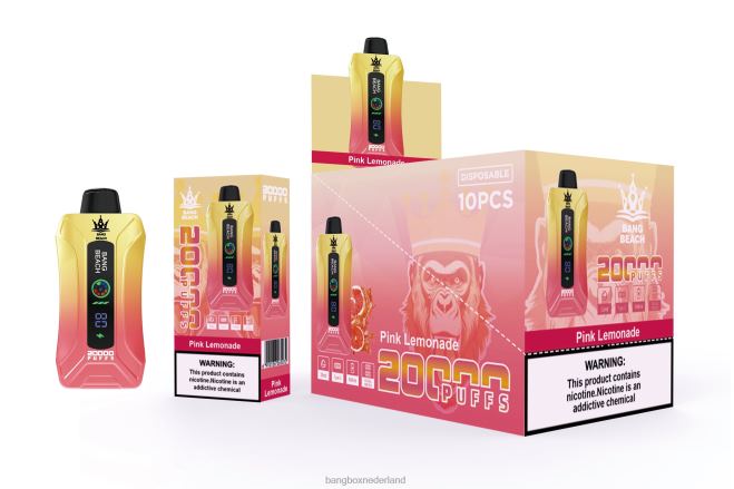 Bang Beach 20.000 trekjes slimme schermvape roze limonade - Bang Box Nederland