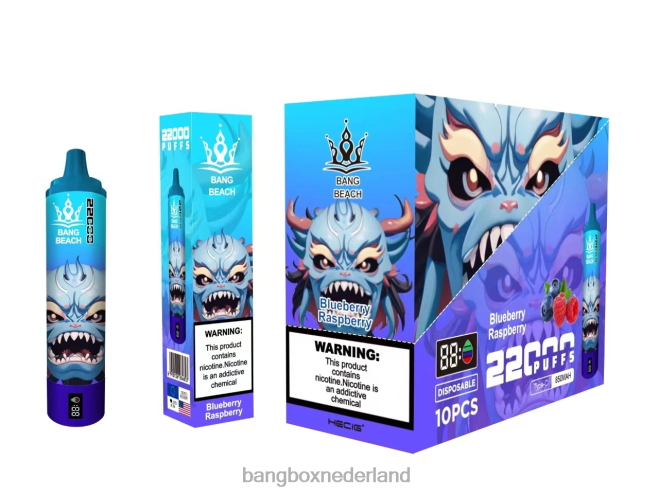 Bang Beach 22000 trekjes slim scherm bosbes framboos - Bang Box Vapes