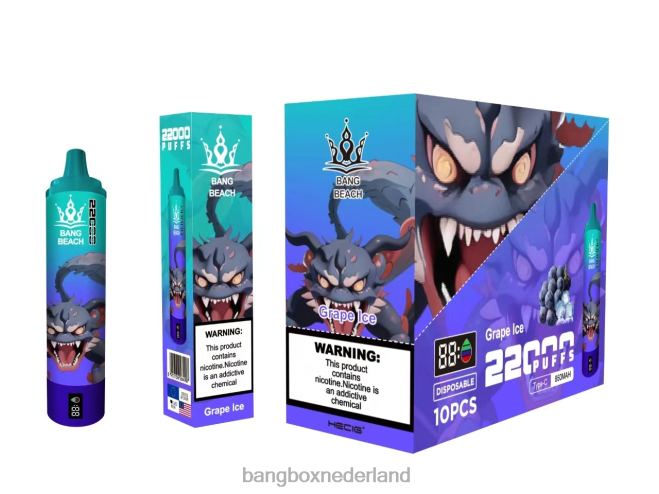 Bang Beach 22000 trekjes slim scherm druiven ijs - Bang Box Vape Review