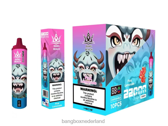 Bang Beach 22000 trekjes slim scherm roze limonade - Bang Box Vape Review